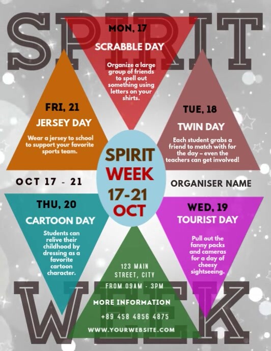 Copy of School Spirit Week Flyers | PosterMyWall