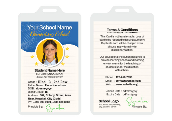 School Student ID Card Template | PosterMyWall