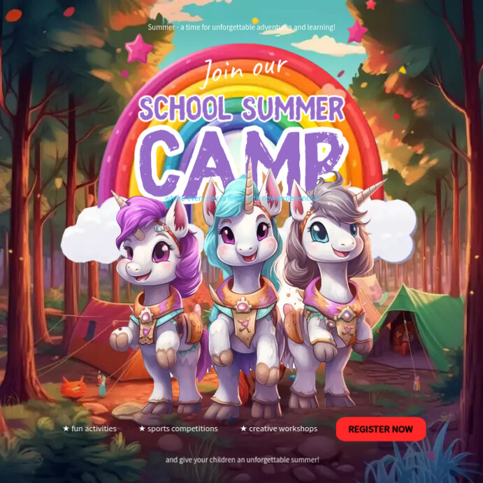 school summer camp Instagram Post template
