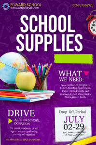 School Supllies Poster template