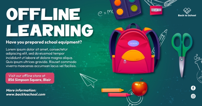 School Supplies Ads Template PosterMyWall