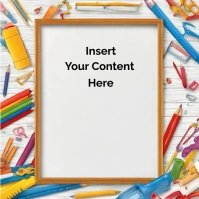 School Supplies Banner Template Instagram-opslag