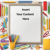 School Supplies Banner Template Instagram-opslag