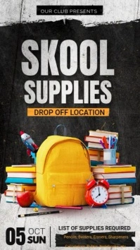 School supplies Instagram story template