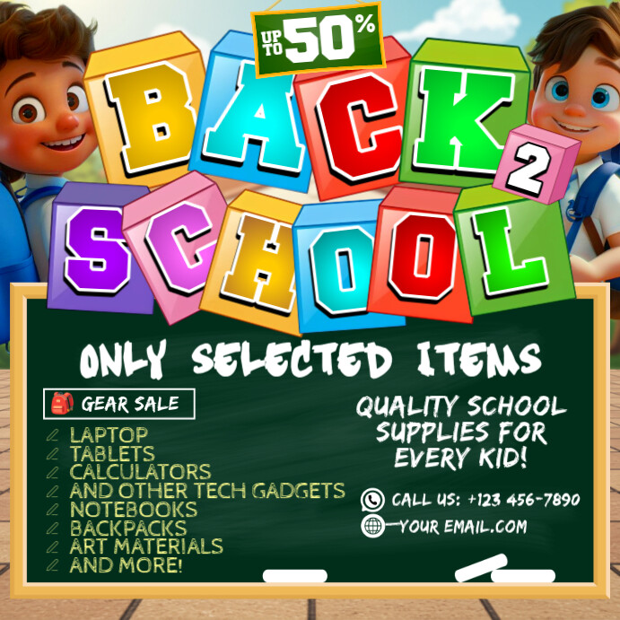 School Supplies Mega Sale – Limited Time Offer Iphosti le-Instagram template