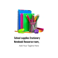 School Supplies Stationery Notebook Resource Logo template