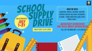蓝色 School Supply Drive 数字显示屏 Template