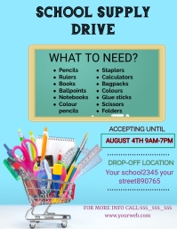 School Supply Drive Flyer Template | PosterMyWall