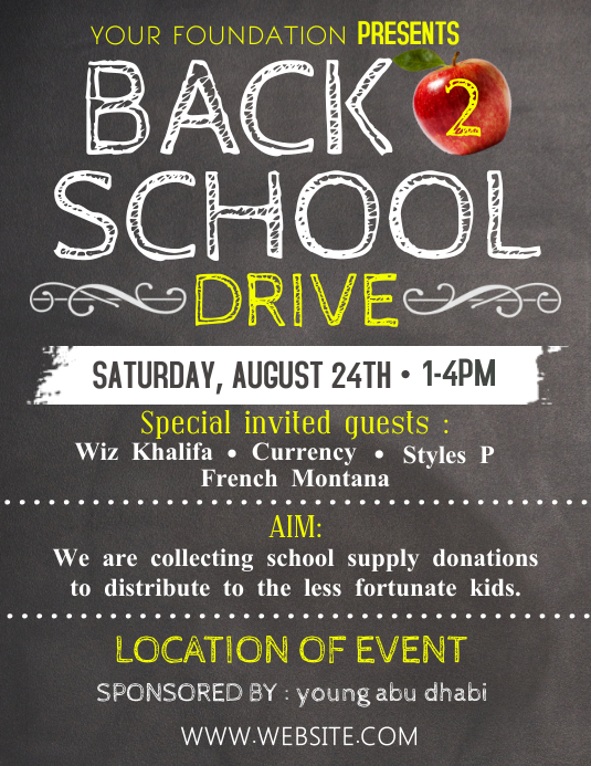 School supply drive Template PosterMyWall