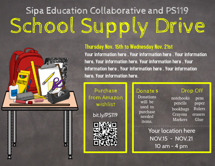 SCHOOL SUPPLY DRIVE PosterMyWall