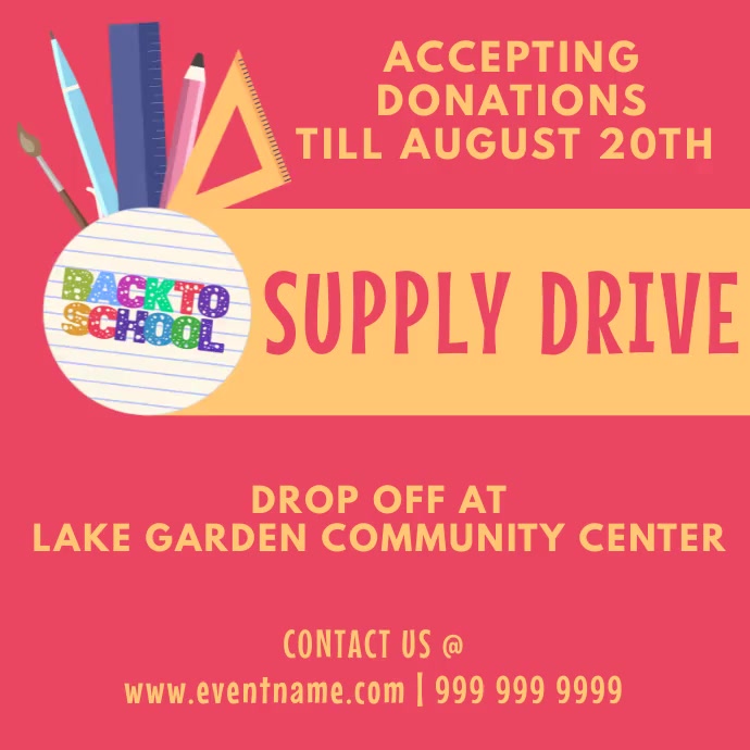 school supply drive Template PosterMyWall