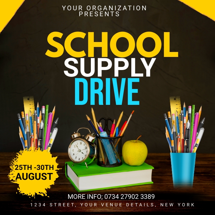 School supply drive Template PosterMyWall
