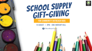 school supply gift giving Digitalt display (16:9) template
