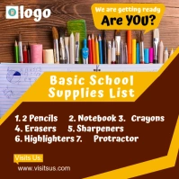 School Supply List Instagram Post template