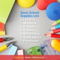 School Supply List Сообщение Instagram template