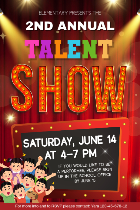 School Talent Show Flyer Template | Student Talent Show Event Flyer ...