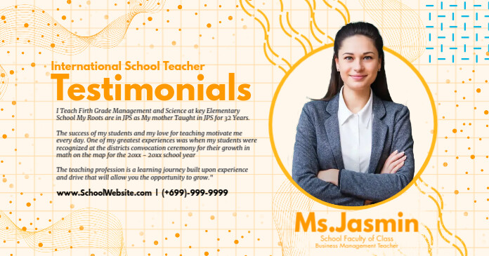 Copy of School Teacher Testimonial Template | PosterMyWall