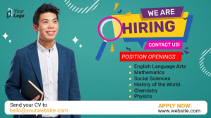 Turquoise Job Recruitment Twitter Post Template