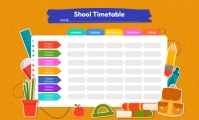 Arancione School Timetable Amerikansk lov Template