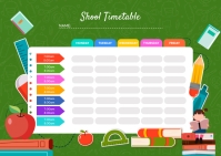 School Time Table, Student schedule Postcard template