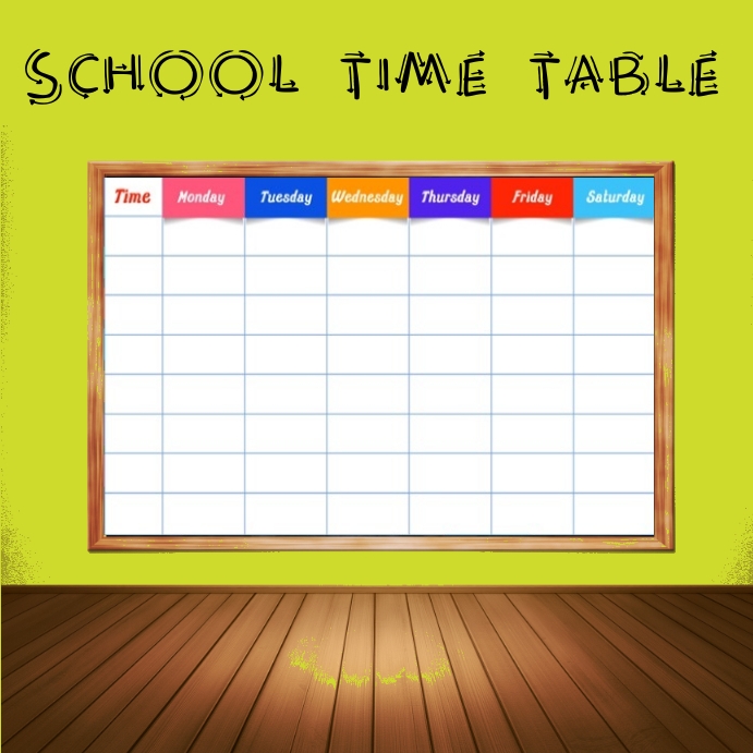 School Time Table Template | PosterMyWall