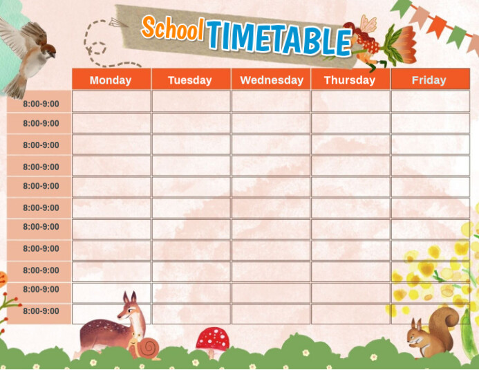 Copy of School Time Table | PosterMyWall