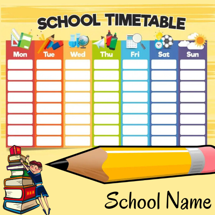 Place Time Table Copy of School Time Table | PosterMyWall