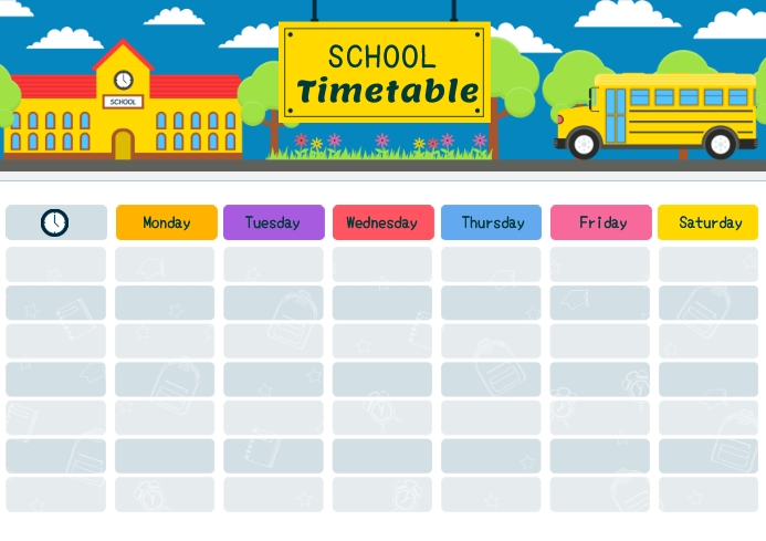 School Timetable Design Template | PosterMyWall