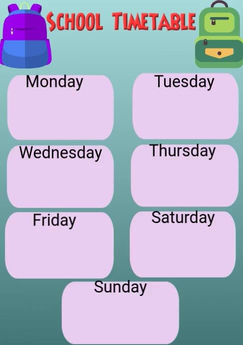 School timetable animated template | PosterMyWall