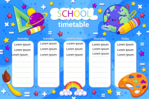 SCHOOL TIMETABLE ป้าย template