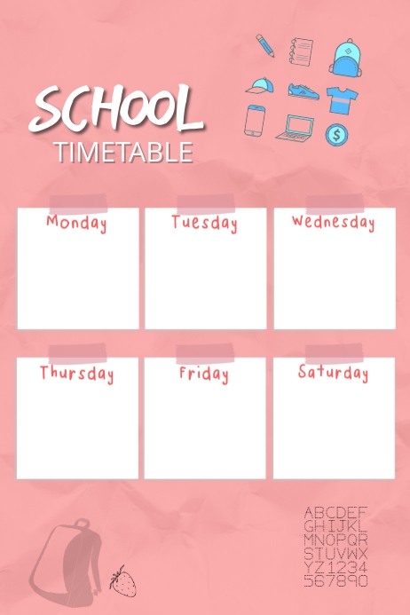 SCHOOL TIMETABLE Template | PosterMyWall