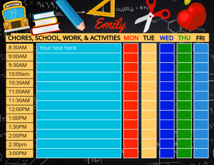 school timetable Flyer (US Letter) template