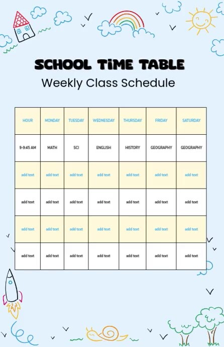 school timetable Template | PosterMyWall