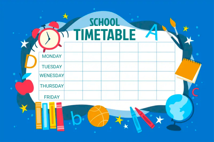 Modèle Bleu School Timetable Labels | PosterMyWall