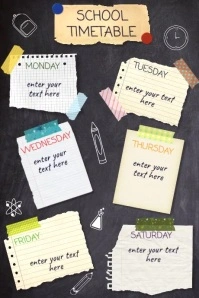 School Timetable Poster template