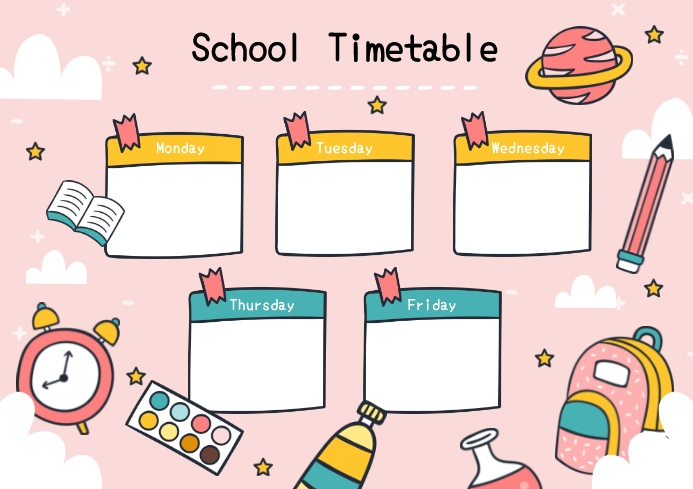 School Timetable Template | PosterMyWall