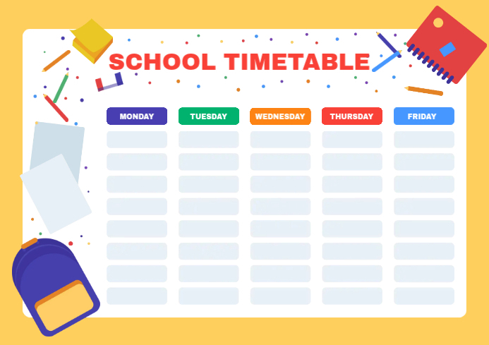 School Timetable Template | PosterMyWall