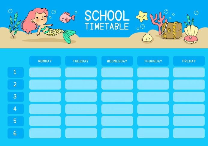 School Timetable Design Template | PosterMyWall