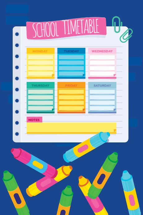 School Timetable Design Templat | PosterMyWall