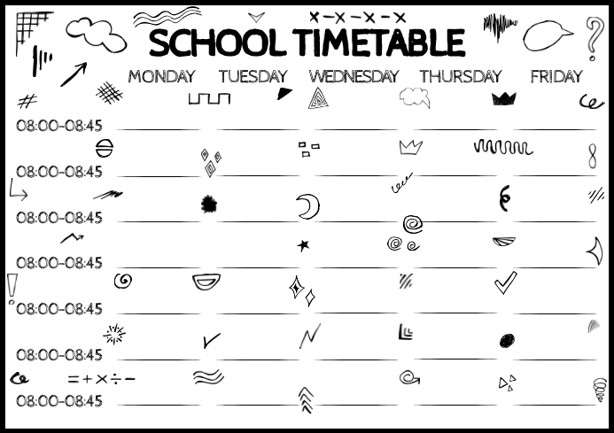 School Timetable Editable Layout Template bla | PosterMyWall