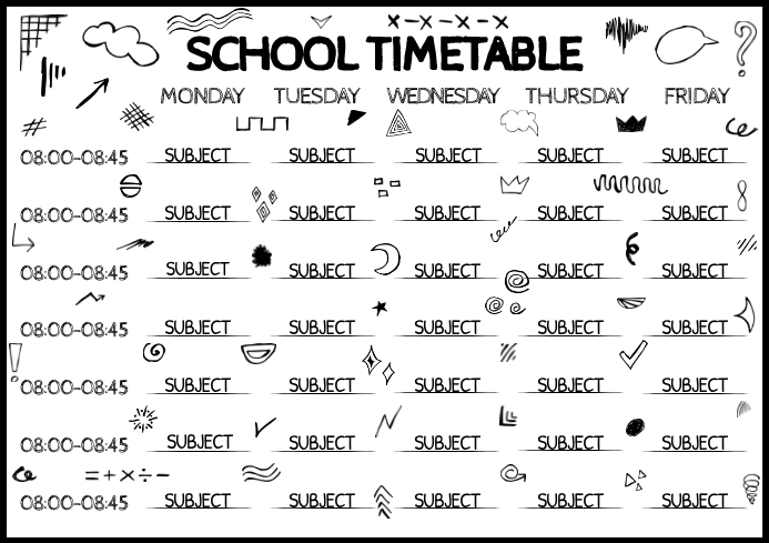 School Timetable Editable Layout Template | PosterMyWall