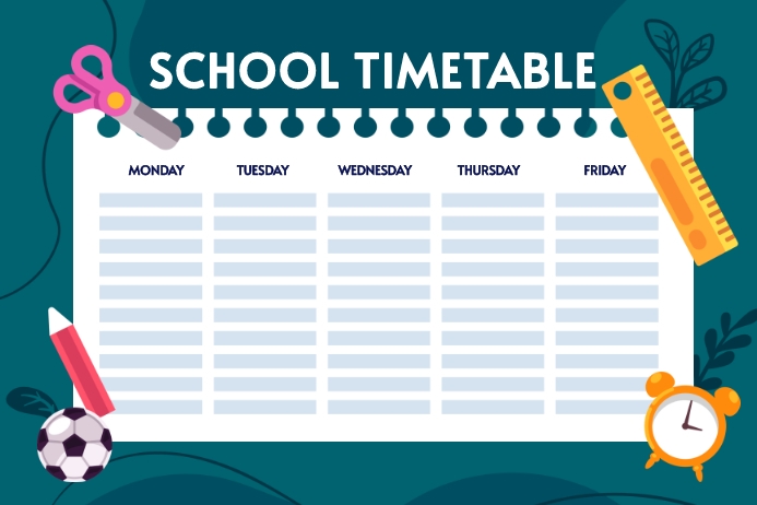 Homework Timetable Poster School Timetable Flyer Template | PosterMyWall
