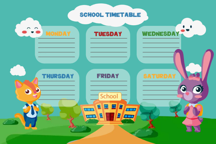 Homework Timetable Poster School Timetable Flyers Template | PosterMyWall