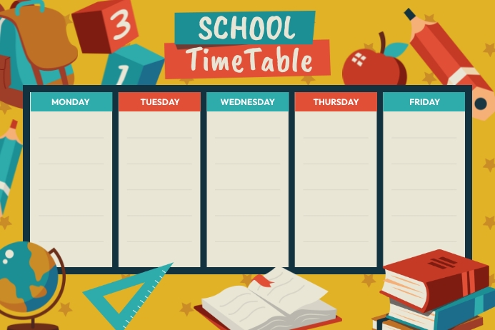 School Timetable Layout Template | PosterMyWall