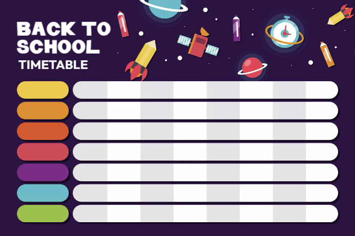 School Timetable Post Template | PosterMyWall