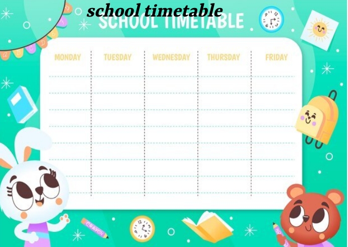 School timetable poster design template | PosterMyWall