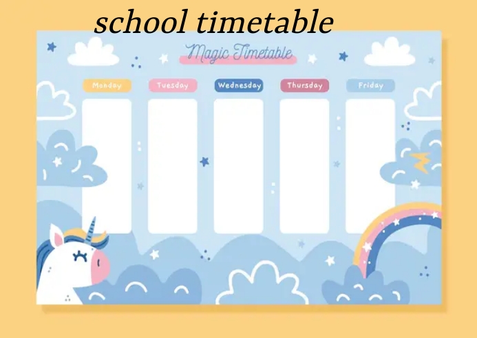 School timetable poster design template | PosterMyWall