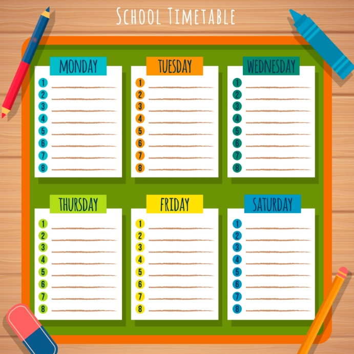 School timetable poster design template | PosterMyWall