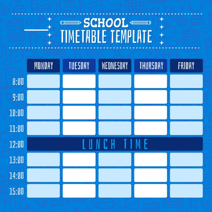 School timetable poster design template | PosterMyWall