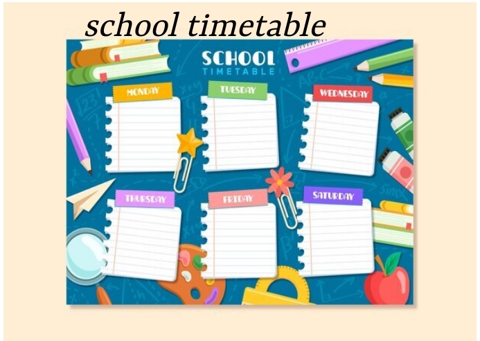 School timetable poster design template | PosterMyWall